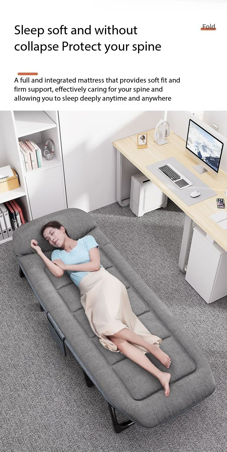 Roll-Away Bed Office Portable Escort Recliner Marching Chair Household Simple Siesta Artifact Camp Bed