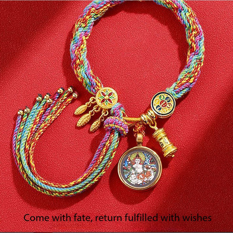 2026 Natal Year Thangka Tibetan Hand Rope Dragon Amulet Bracelet Twelve Zodiac Tai Sui Red Rope Charm