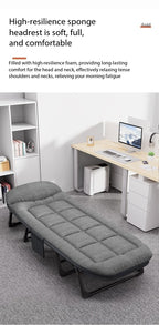 Roll-Away Bed Office Portable Escort Recliner Marching Chair Household Simple Siesta Artifact Camp Bed