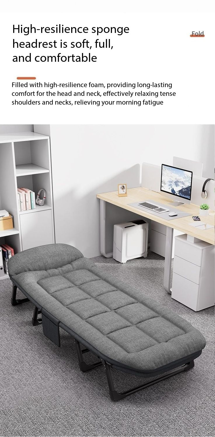 Roll-Away Bed Office Portable Escort Recliner Marching Chair Household Simple Siesta Artifact Camp Bed