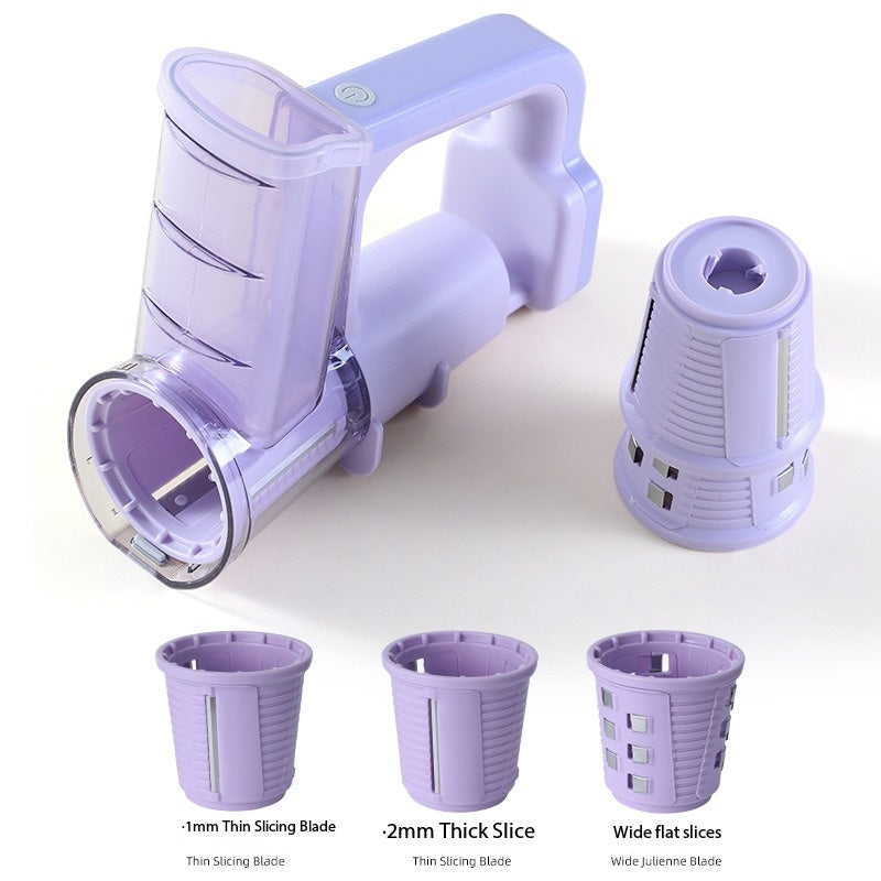 Multifunctional Vegetable Cutter Electric Roller Shredded Cheese Slicing Shredding Shaved 3-Iced-Blades Vegetable Cutter Kitchen Gadgets