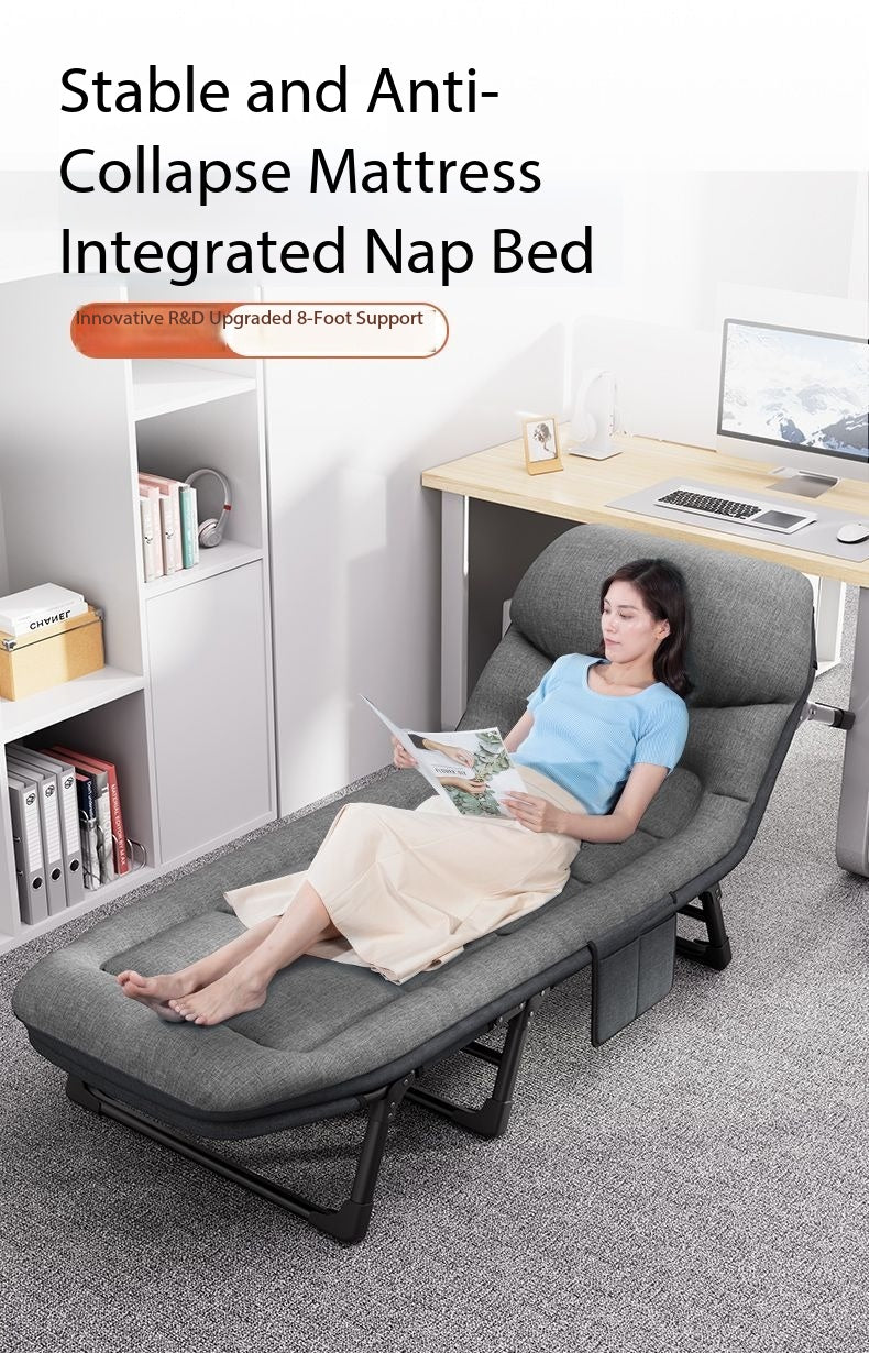 Roll-Away Bed Office Portable Escort Recliner Marching Chair Household Simple Siesta Artifact Camp Bed