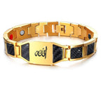 18K Gold Plated Titanium Steel Magnetic Bracelet | Black & Gold Luxury DIY Curved Luxury Statement Cuff for Men
