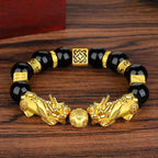 Pixiu Bracelet Feng Shui Obsidian Beaded Golden Pixiu Ornament Lucky Bracelet Ladies Fashion Good Luck Jewelry Wholesale Bulk