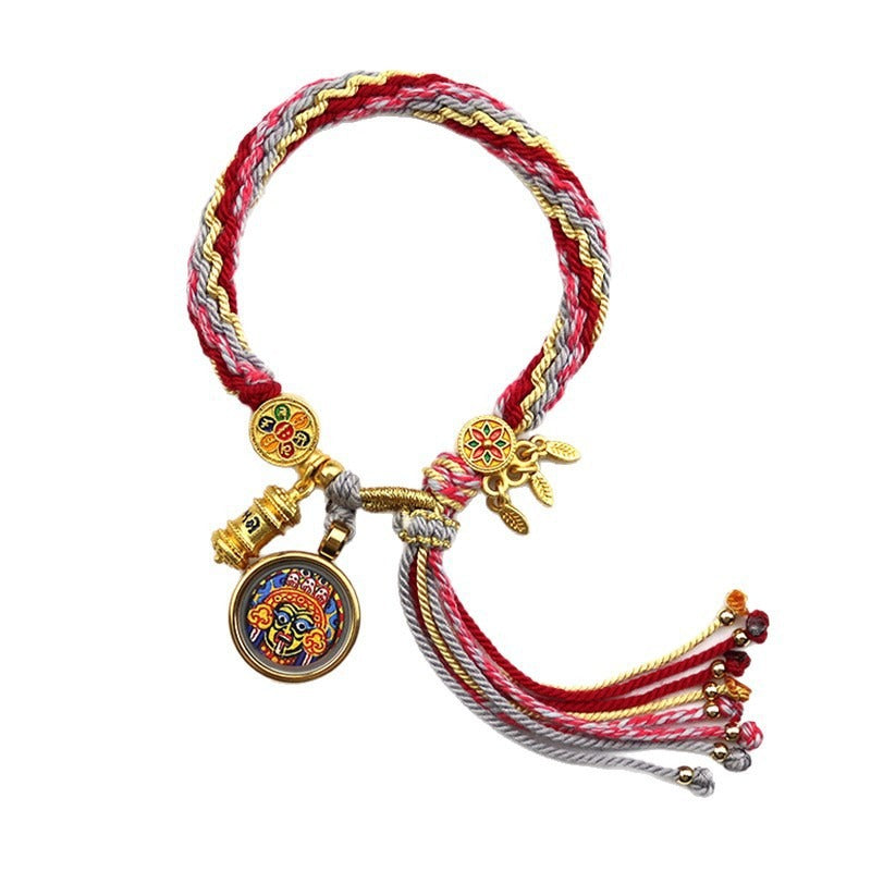 Tibetan natal year thangka multicolored rope reincarnation thangka gawu box bracelet five way god of wealth twelve zodiac hand rope