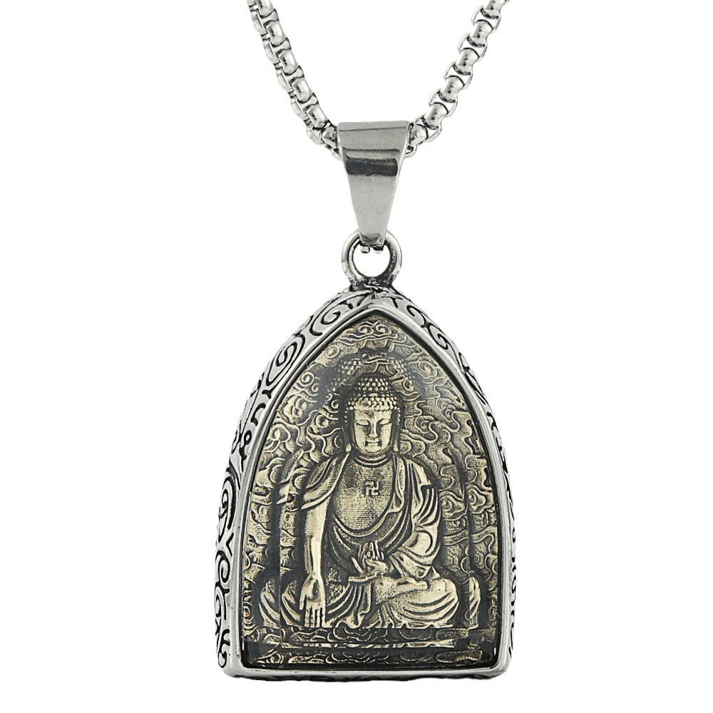 Titanium steel new retro zodiac eight patron saints Tathagata Buddha brand pendant retro trendy man personality pendant 00