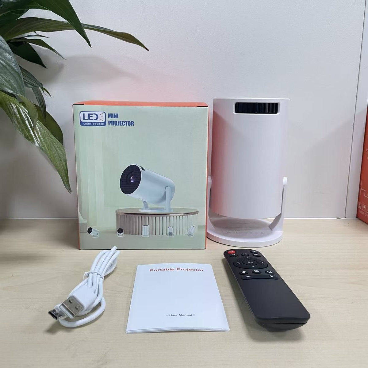 Bookish Projector Smart Portable Projector 4K Support 1080P Full HD, Mini Wireless WiFi Bluetooth Projector for Phone (Android/iOS) Home Theater Outdoor Movie Entertainment