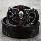Flame Skull Spot Alloy Plate Buckle Belt Retro Embossing Trend Punk Style Unisex