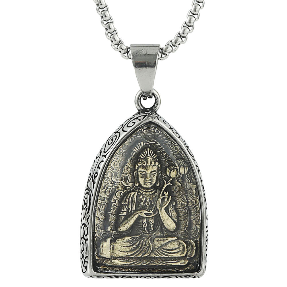 Titanium steel new retro zodiac eight patron saints Tathagata Buddha brand pendant retro trendy man personality pendant 00