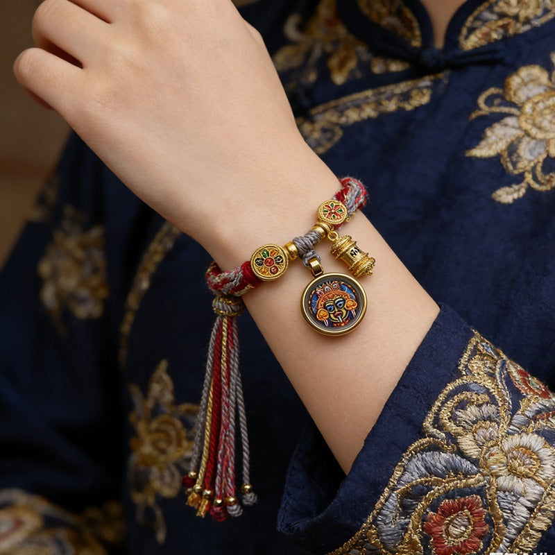 Tibetan natal year thangka multicolored rope reincarnation thangka gawu box bracelet five way god of wealth twelve zodiac hand rope