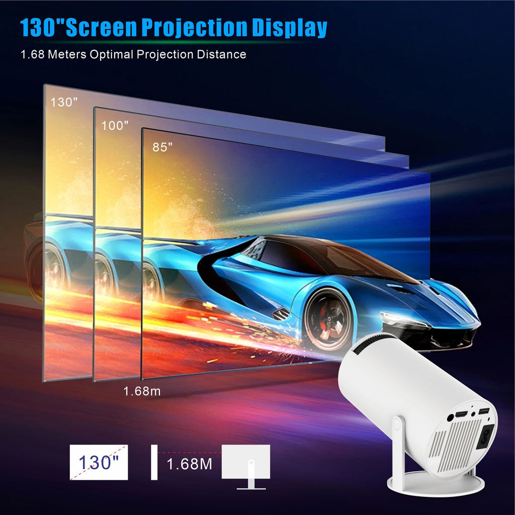 Bookish Projector Smart Portable Projector 4K Support 1080P Full HD, Mini Wireless WiFi Bluetooth Projector for Phone (Android/iOS) Home Theater Outdoor Movie Entertainment