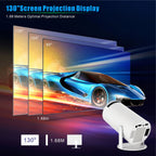 Bookish Projector Smart Portable Projector 4K Support 1080P Full HD, Mini Wireless WiFi Bluetooth Projector for Phone (Android/iOS) Home Theater Outdoor Movie Entertainment