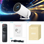 Bookish Projector Smart Portable Projector 4K Support 1080P Full HD, Mini Wireless WiFi Bluetooth Projector for Phone (Android/iOS) Home Theater Outdoor Movie Entertainment