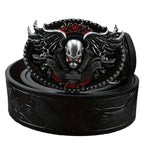 Flame Skull Spot Alloy Plate Buckle Belt Retro Embossing Trend Punk Style Unisex