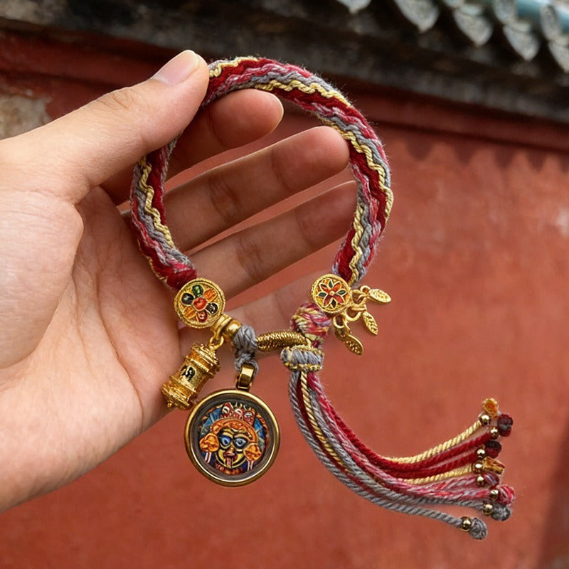 Tibetan natal year thangka multicolored rope reincarnation thangka gawu box bracelet five way god of wealth twelve zodiac hand rope
