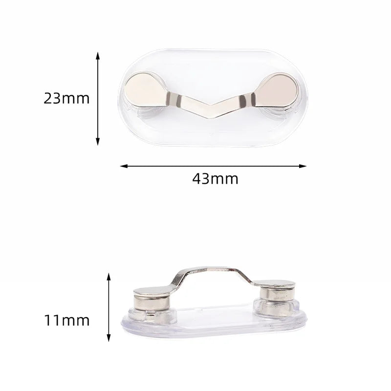 2PCS Magnetic Hang Eyeglass Holder Pin Brooches Fashion Multi-function Portable Clothes Clip Buckle Magnet Glasses Headset Line Clips