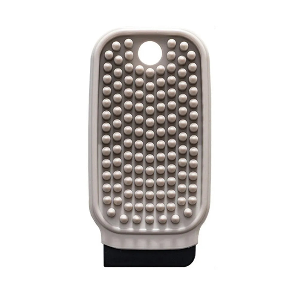 Flexible Fruit Vegetable Cleaning Brush Silicone 2-in-1 Crevice Brush with Scraper Hangable Kitchen Cleaning Brush