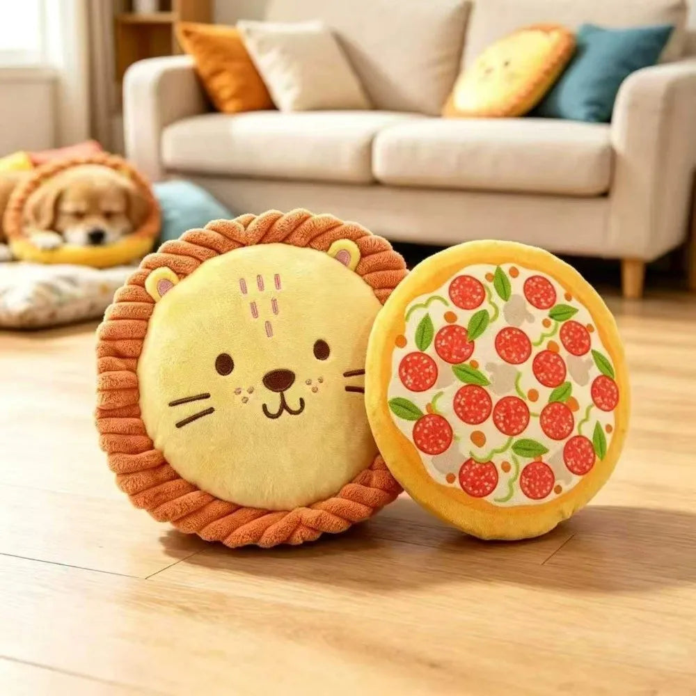 Soft Dog Plush Flying Disc Cartoon Bite-Resistant Interactive Dog Throw Toy Teeth Grinding Chew Resistant Pet Teeth Cleaning Toy