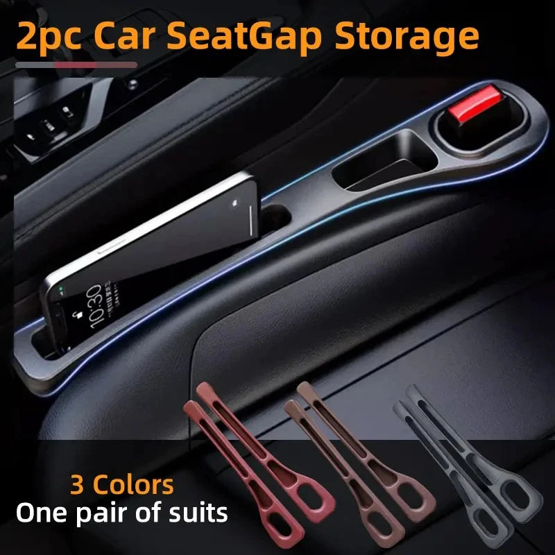 2PCS Car Seat Gap Filler Seat Crevice Storage Box Bag Between Seats Console Organizer Decoration Interior Auto Accessories