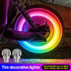 1PC Car Motorcycle Bicycle Tire Valve Caps Light LED Neon Flash Lamp Waterproof Tyre Universal Wheel Lights Car Accessorie