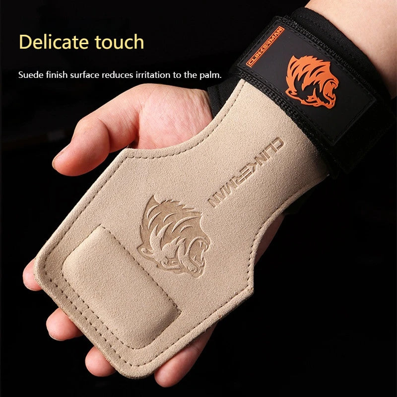 2PCS Gym Palm Protector Weightlifting Fitness Glove Stamping Bear Head Lifting Strap for Deadlifts Rowing Pull-Up Various Sports