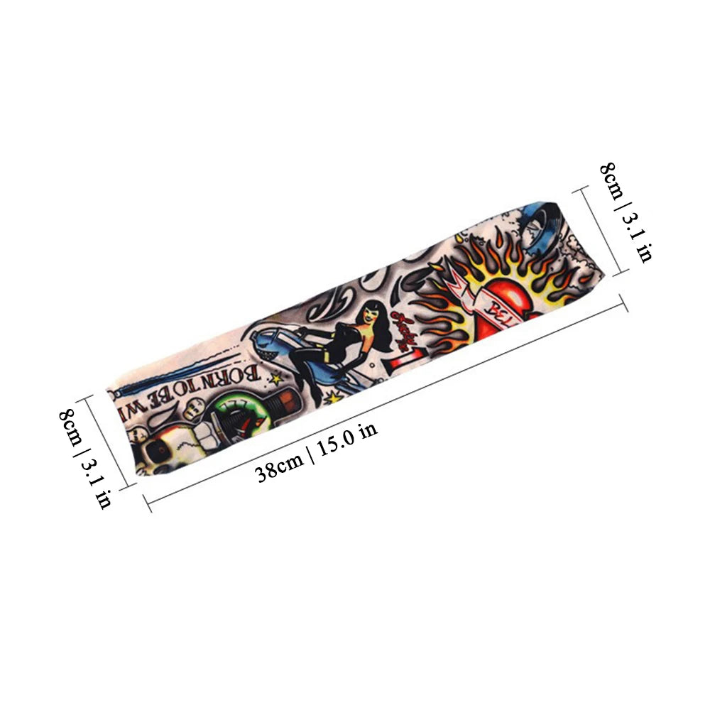 8Pcs Tattoo Sleeves Summer Men Women UV Protection Cooling Sleeves Temporary Full Arm Tattoo Sleeves Driving Fishing Arm Sleeves