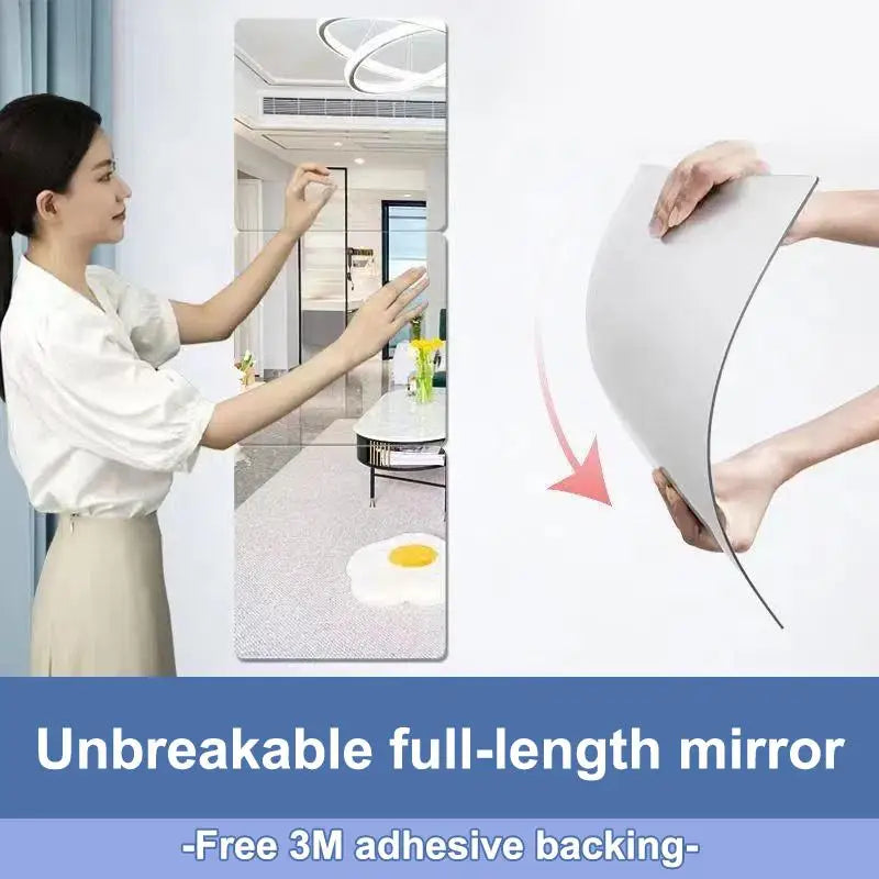 Home Decor 1PC Square Mirror Acrylic Sticker Self-adhesive for DIY Projects