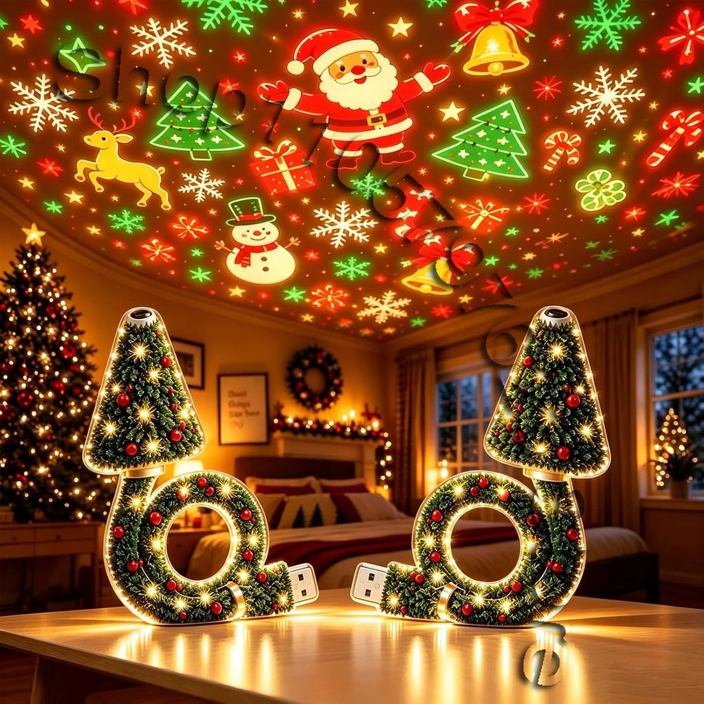 Portable Christmas LED Projection Lamp,Projetor Natal, Home Indoor Holiday Party Decor Ambient Light