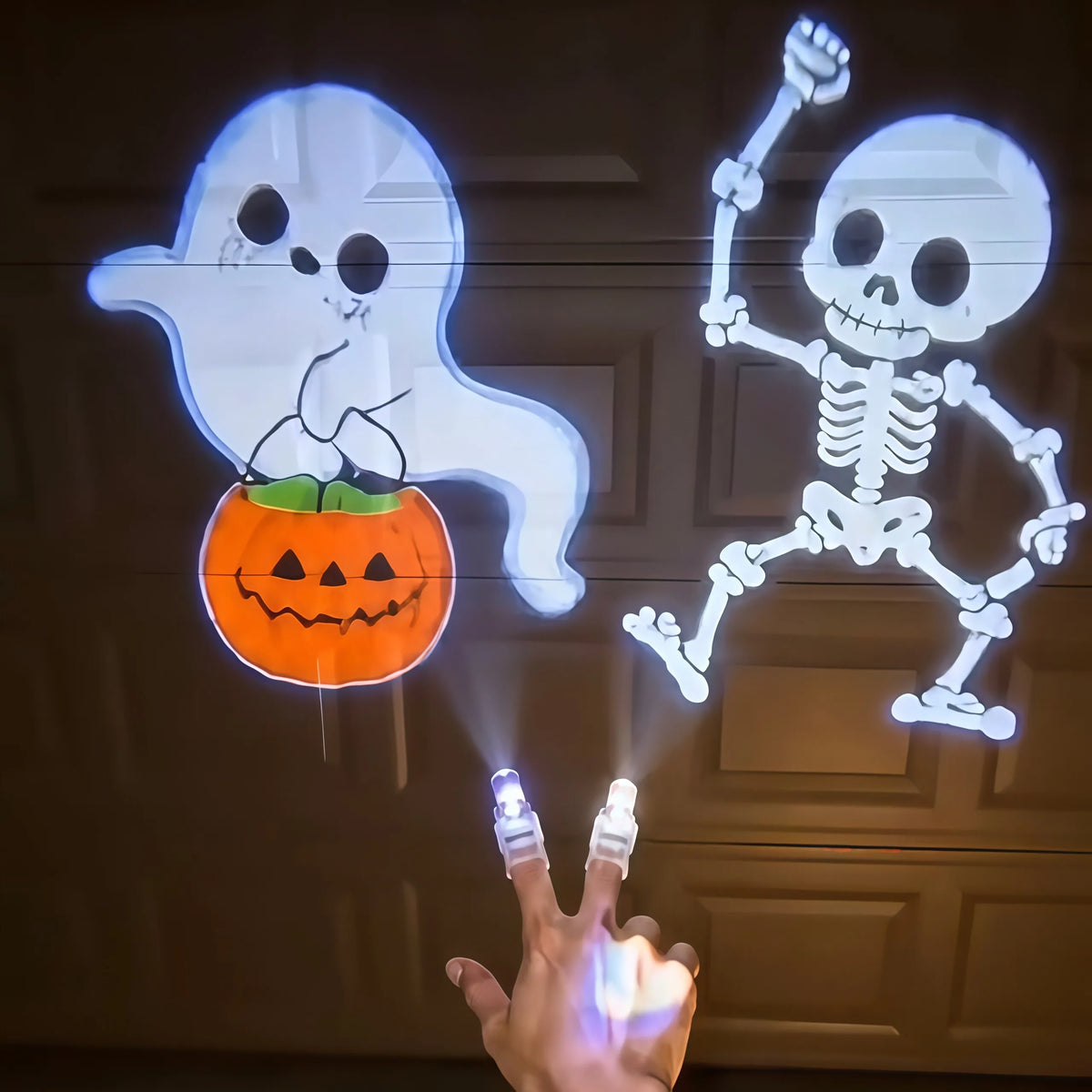 Halloween Finger Ghost LED Projector Light Toys, Glow in the Dark Party Favors for Kids, Fun Trick or Treat Goodie Bag Stuffers, Novelty Holiday Gifts for Boys and Girls