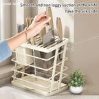 AnswerKitchen Knife And Utensil Holder With Rustproof Metal Frame Detachable Drain Tray For Home Kitchen Countertop Organizatio