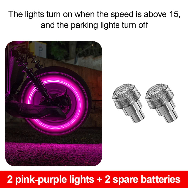 1PC Car Motorcycle Bicycle Tire Valve Caps Light LED Neon Flash Lamp Waterproof Tyre Universal Wheel Lights Car Accessorie
