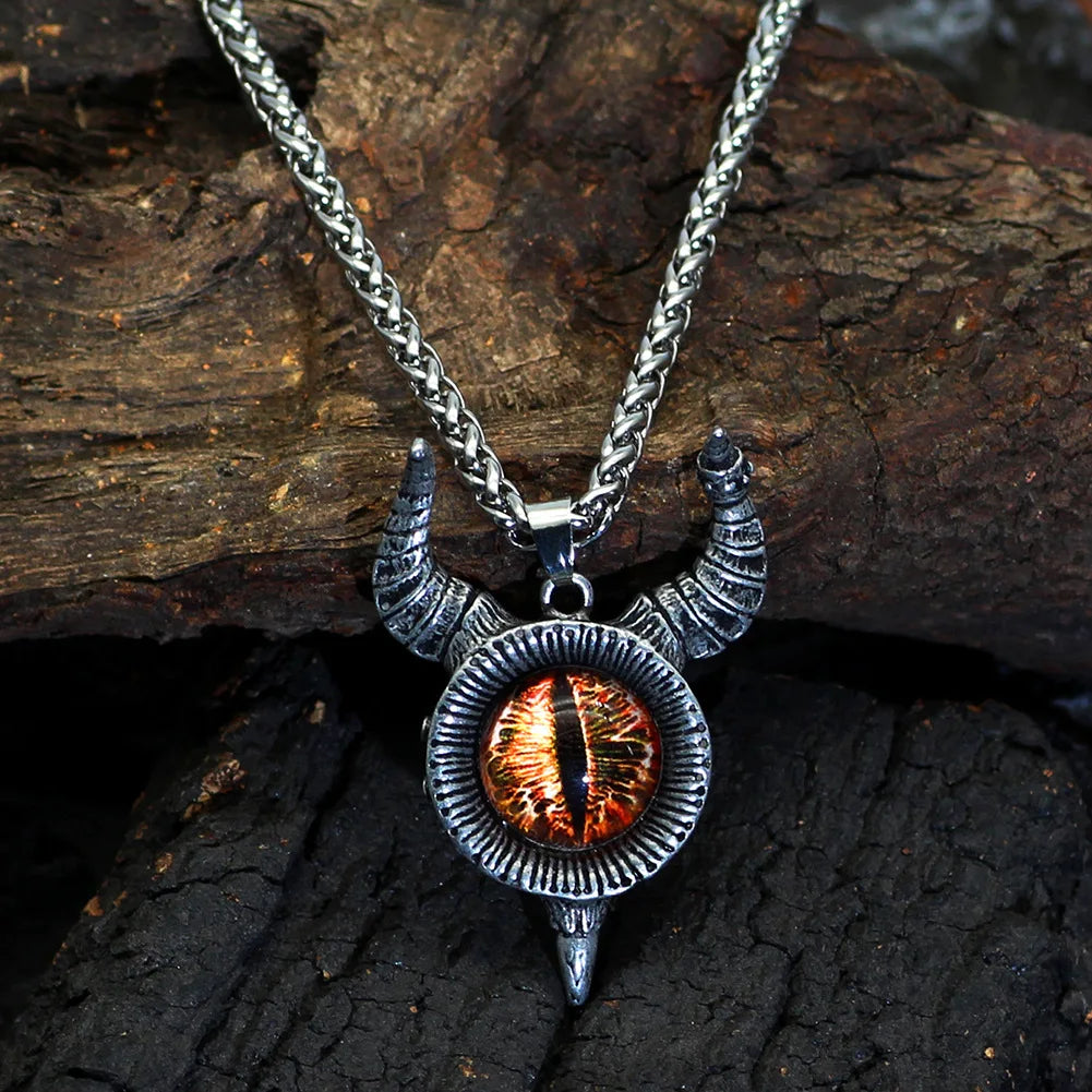 Retro Devil Eyes Pendant Necklace Punk Hip Hop Necklace New Men's Fashion Vintage Creative Personality Jewelry Gift Secondary image