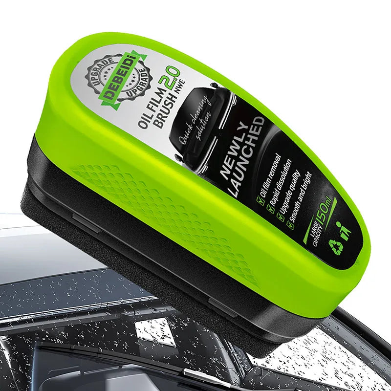 Car Glass Oil Film Remover Windshield Side Window Remove Oil Stains Dust Sponge Cleaning Brush Strong Effective Oil Film Cleaner