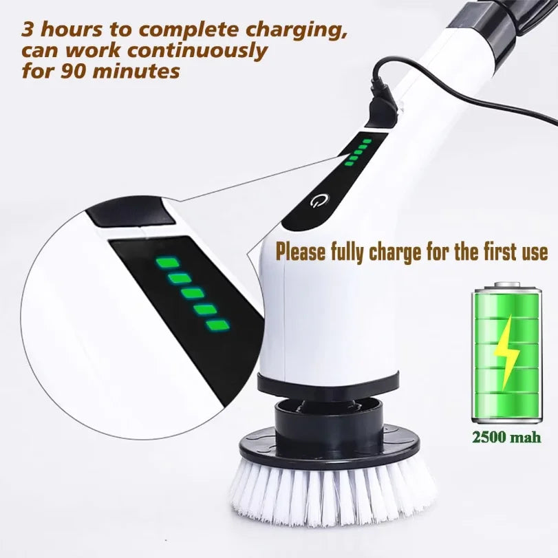 Cordless Spin Scrubber Electric Multipurpose Cleaning Brush for Kitchen Bathroom Toilet - Household Hair Brushes And Mops Secondary image