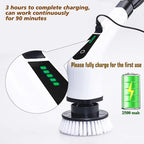 9-in-1 Cordless Spin Scrubber Electric Multipurpose Cleaning Brush for Kitchen Bathroom Toilet - Household Hair Brushes And Mops