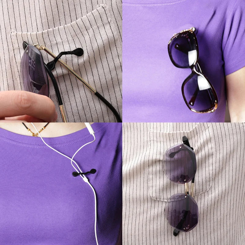 2PCS Magnetic Hang Eyeglass Holder Pin Brooches Fashion Multi-function Portable Clothes Clip Buckle Magnet Glasses Headset Line Clips