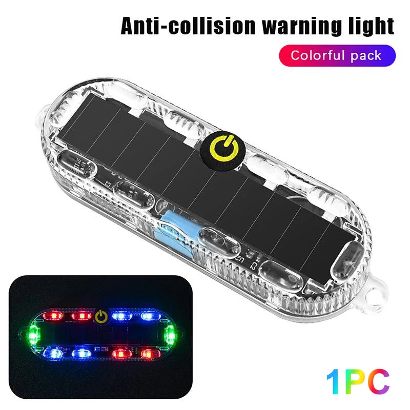 1PC Solar Flashing Warning Light LED Warning Safety Flashing By Strobe Light Adjustable Auto Parking Lamp Rear Warning Light