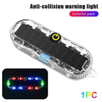 1PC Solar Flashing Warning Light LED Warning Safety Flashing By Strobe Light Adjustable Auto Parking Lamp Rear Warning Light