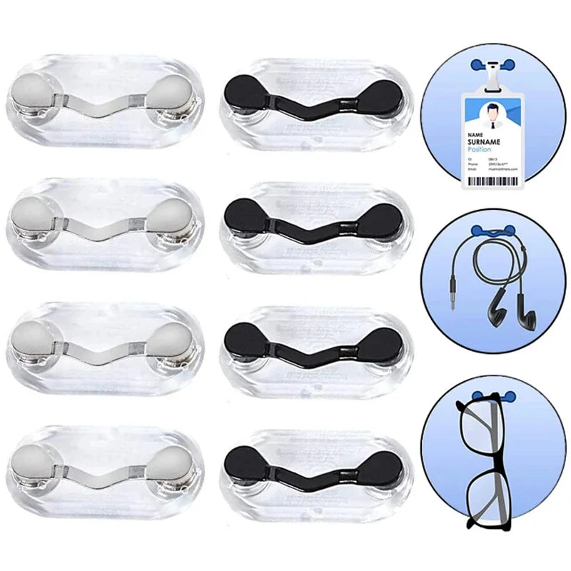 2PCS Magnetic Hang Eyeglass Holder Pin Brooches Fashion Multi-function Portable Clothes Clip Buckle Magnet Glasses Headset Line Clips