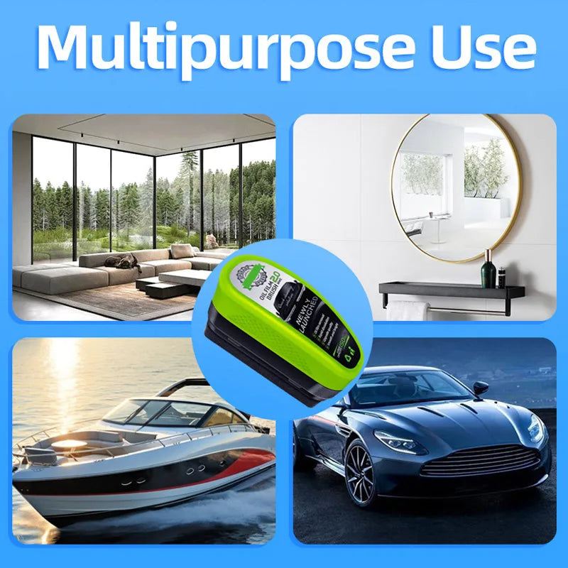 Car Glass Oil Film Remover Windshield Side Window Remove Oil Stains Dust Sponge Cleaning Brush Strong Effective Oil Film Cleaner
