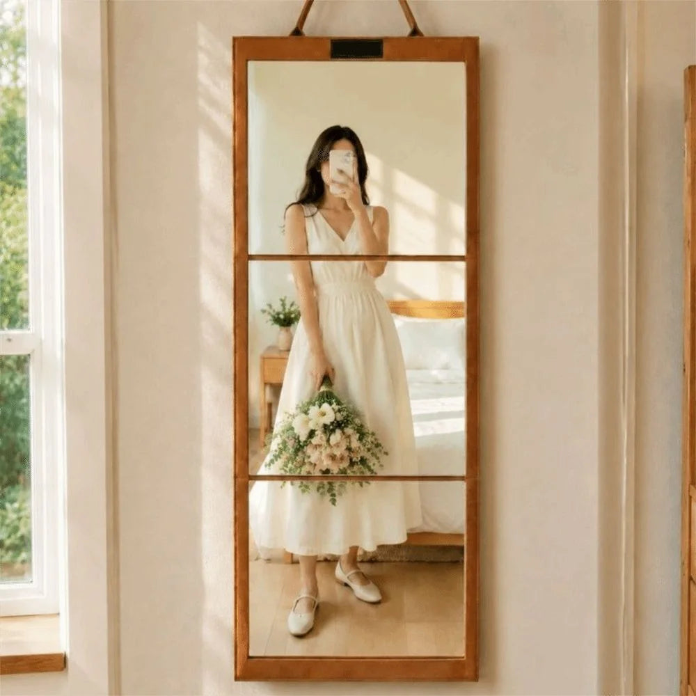 Multifunctional Foldable Full-Length Mirror Thoughtful Protection Clear Color Restoration Portable Folding Full-Length Mirror Main image