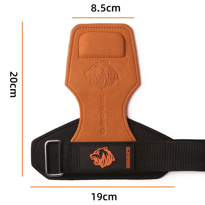 2PCS Gym Palm Protector Weightlifting Fitness Glove Stamping Bear Head Lifting Strap for Deadlifts Rowing Pull-Up Various Sports