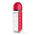 Portable 2 in 1 Medicine Box Water Cup Sports Plastic Water Bottle Combine Daily Pill Boxes Organizer Drinking Bottles