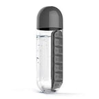 Portable 2 in 1 Medicine Box Water Cup Sports Plastic Water Bottle Combine Daily Pill Boxes Organizer Drinking Bottles