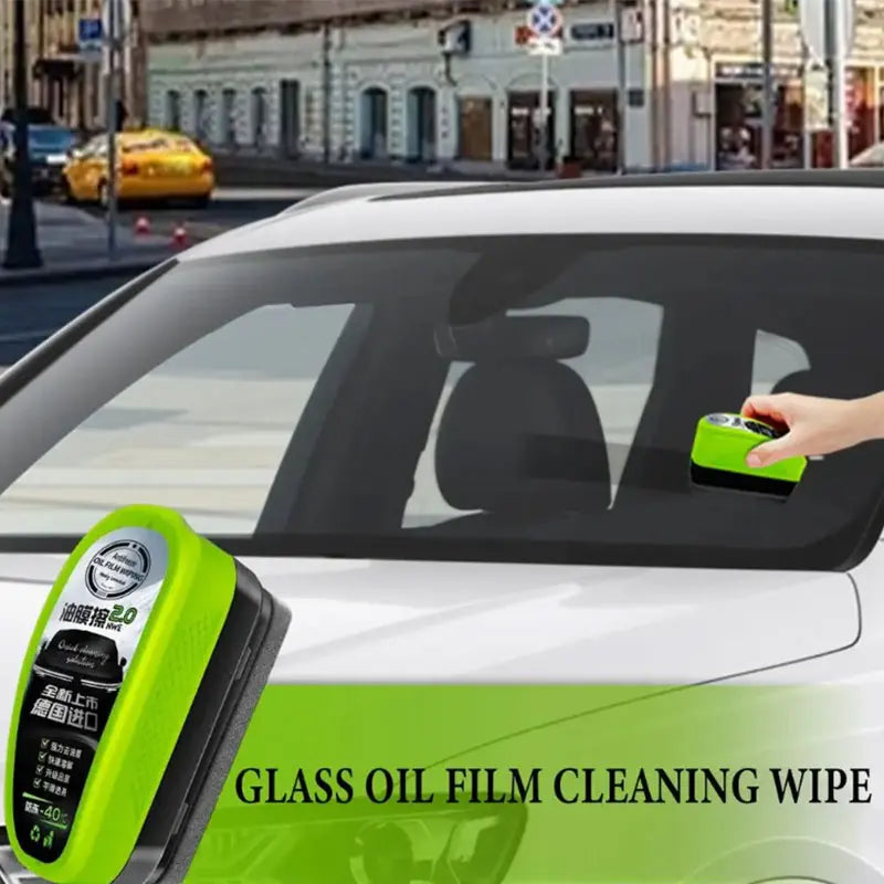 Car Glass Oil Film Remover Windshield Side Window Remove Oil Stains Dust Sponge Cleaning Brush Strong Effective Oil Film Cleaner