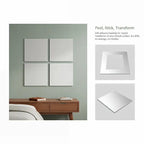 Home Decor 1PC Square Mirror Acrylic Sticker Self-adhesive for DIY Projects