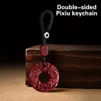 Exquisite Double-sided Carved Jade Safety Buckle Brave Troops Keyring Wealth Transfer Handcrafted Retro Carved Pendant Necklace