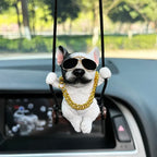 Car Interior Accessories Resin Trend Sunglasses Necklace Swing Bulldog Auto Rearview Mirror Pendant For Car Decoration Products