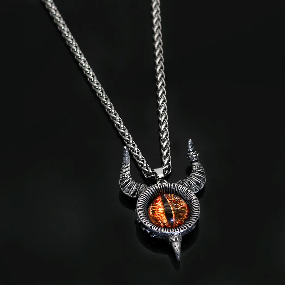 Retro Devil Eyes Pendant Necklace Punk Hip Hop Necklace New Men's Fashion Vintage Creative Personality Jewelry Gift Main image