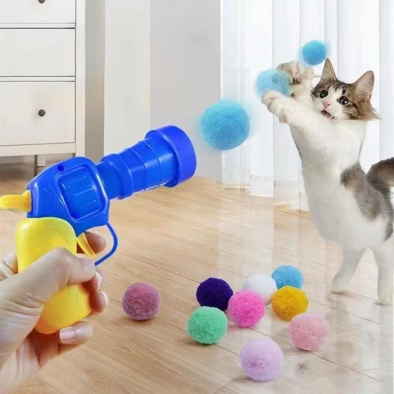 Pet Plush Ball Shooting Gun Relieving Depression Silent Ball Dog/Cat Toy Mini Shooting Gun Games Plush Ball Toys Pet Supplies Main image